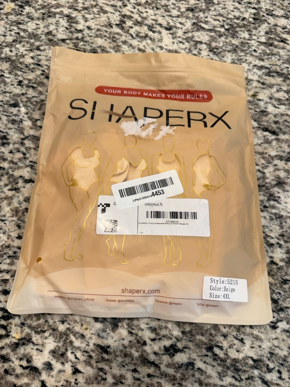 ShaperX Beige Shapewear (4XL)